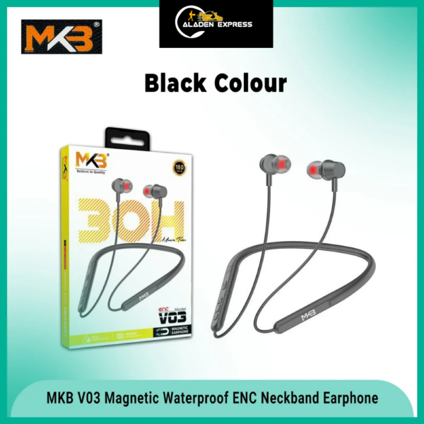 MKB V03 Magnetic ENC Wireless Neckband Earphone